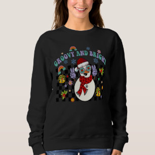 Retro Groovy Santa Hat Snowman  Christmas Sweatshirt
