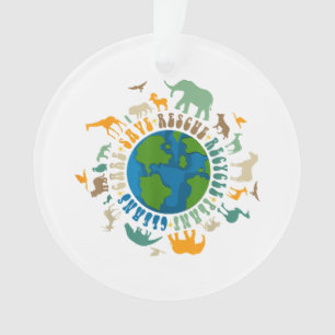 Retro Groovy Save Bees Rescue Animals Recycle Fun Ornament