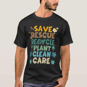 Retro Groovy Save Bees Rescue Animals Recycle Fun T-Shirt