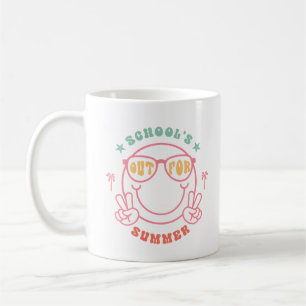 Retro Groovy School's Out For Summer Smiley Face Coffee Mug