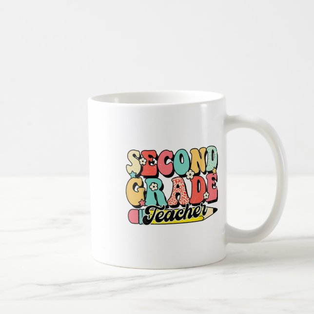 Retro Groovy Second Grade Teacher First Day 2nd Gr Coffee Mug (Right)