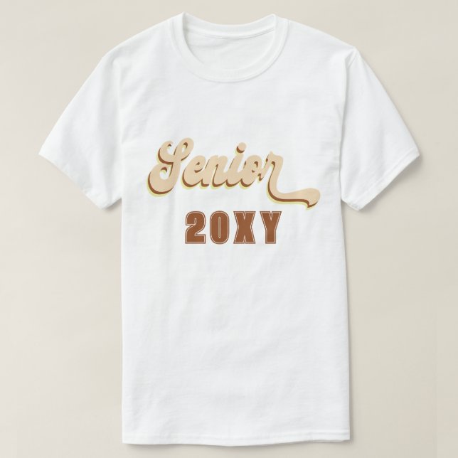 Retro Groovy Senior Custom Year Graduation  T-Shirt (Design Front)