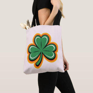 Retro Groovy Shamrock St Patrick's Tote Bag