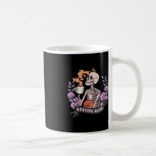Retro Groovy Skeleton Staying Alive Coffee Hallowe Mug
