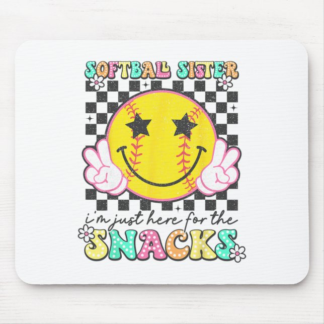 Retro Groovy Softll Sister I'm Just Here For The S Mouse Pad (Front)