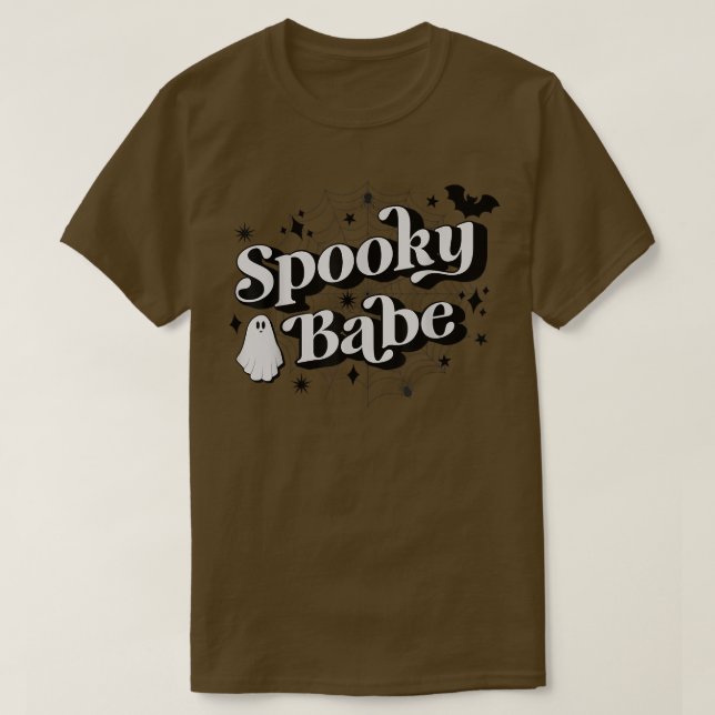 Retro Groovy Spooky Babe Spooky Vibes Funny Hallow T-Shirt (Design Front)