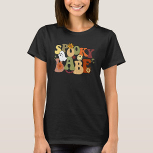 Retro Groovy Spooky Babe Spooky Vibes Halloween T-Shirt