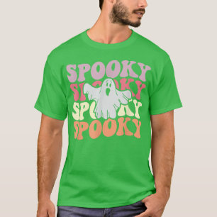Retro Groovy Spooky Ghost Boo Halloween Costume Sc T-Shirt
