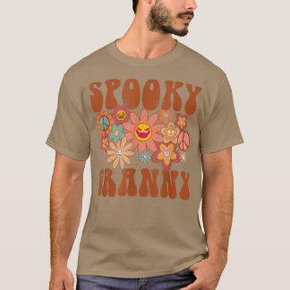 Retro Groovy Spooky Granny Fall Halloween Thanksgi T-Shirt
