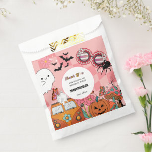 Retro Groovy Spooky Halloween birthday thank you Favour Bags