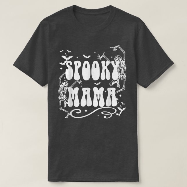Retro Groovy Spooky Mama Spooky Season Funny Hallo T-Shirt (Design Front)
