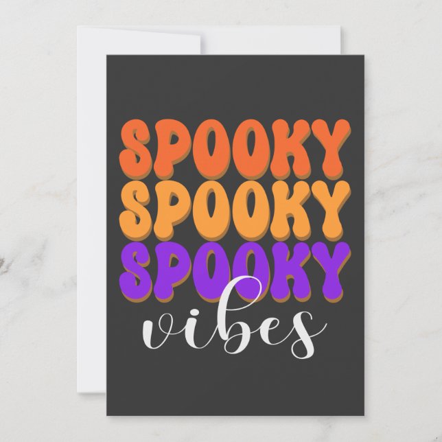 Retro Groovy Spooky Vibes Halloween Invitation (Front)