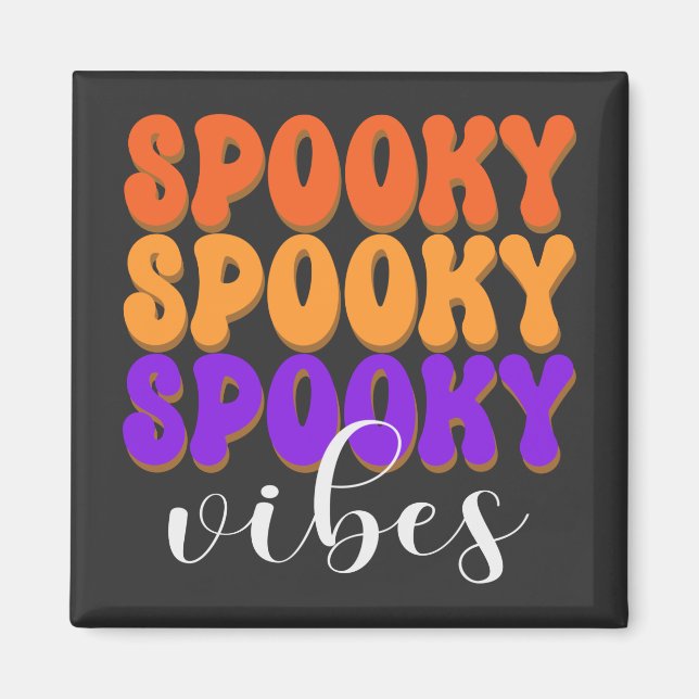 Retro Groovy Spooky Vibes Halloween Magnet (Front)
