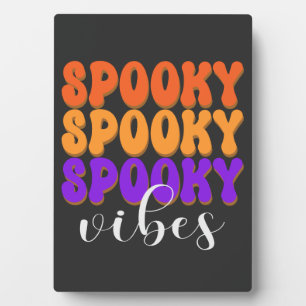 Retro Groovy Spooky Vibes Halloween Plaque