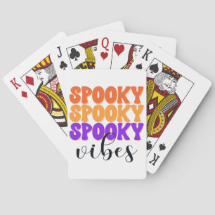 Retro Groovy Spooky Vibes Vintage Halloween Playing Cards