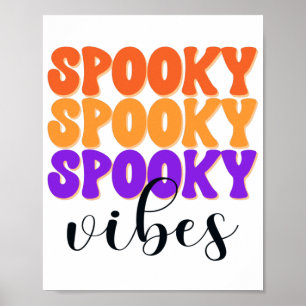Retro Groovy Spooky Vibes Vintage Halloween Poster