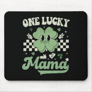 Retro Groovy St Patricks Day One Lucky Mama Hippie Mouse Pad