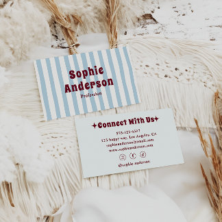 Retro Groovy Striped Business Card