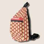 Retro Groovy Stripes Pattern Sling Bag<br><div class="desc">This stylish sling bag features an all-over funky retro wavy stripe pattern in groovy colours and your name on the front. Three zippered compartments can easily store your keys, wallet, phone, camera, and plenty more. Wear it as a crossbody or over one shoulder, and attach the adjustable strap to a...</div>
