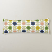 Retro Groovy Summer Flowers Stems