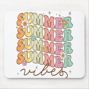 Retro Groovy Summer Vibes For Women Men Kids Summe Mouse Pad