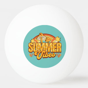 Retro Groovy Summer Vibes Ping Pong Ball