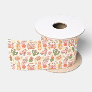 Retro Groovy Summer Vibes Satin Ribbon