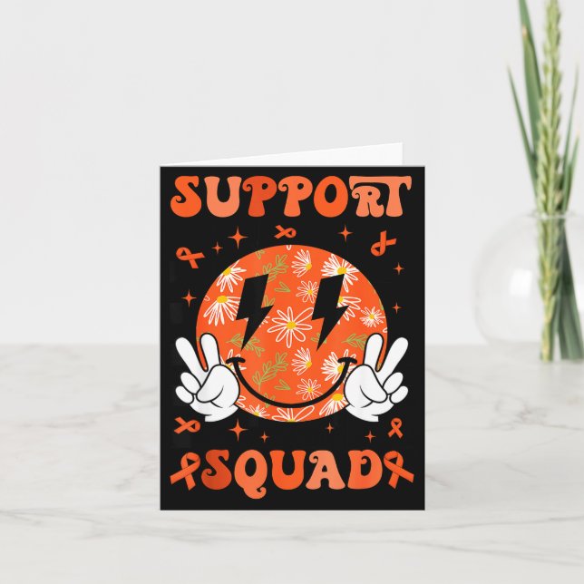 Retro Groovy Support Squad Multiple Sclerosis Oran Card (Front)