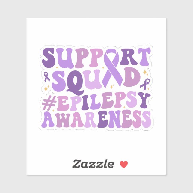 Retro Groovy Support Squad - Purple Epilepsy Aware (Sheet)