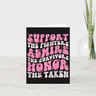 Retro Groovy Support Women Breast Cancer Awareness Card