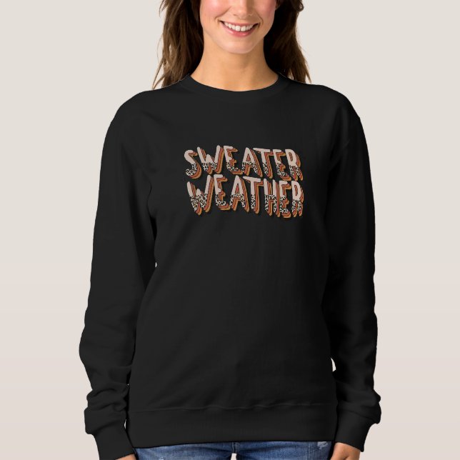 Retro Groovy Sweater Weather Fall Winter Leopard   (Front)