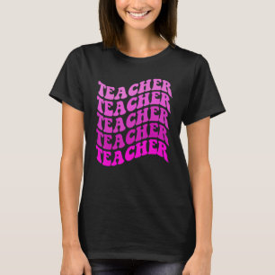 Retro Groovy Teacher Inspirational Colourful Back T-Shirt
