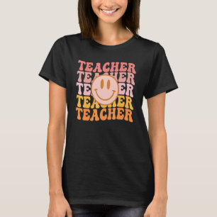 Retro Groovy Teacher Inspirational Colourful Back T-Shirt