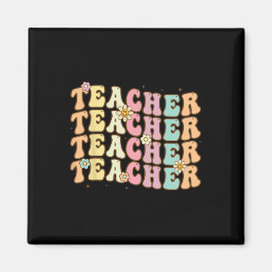 Retro Groovy Teacher Inspirational Colourful Ck To Magnet