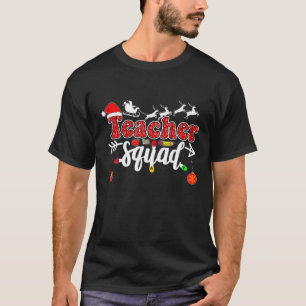 Retro Groovy Teacher Squad Funny Christmas Teacher T-Shirt