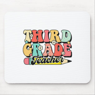 Retro Groovy Third Grade Teacher First Day 3rd Gra Mouse Pad