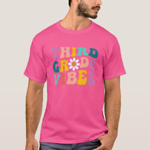 Retro Groovy Third Grade Vibes Colourful Back To S T-Shirt