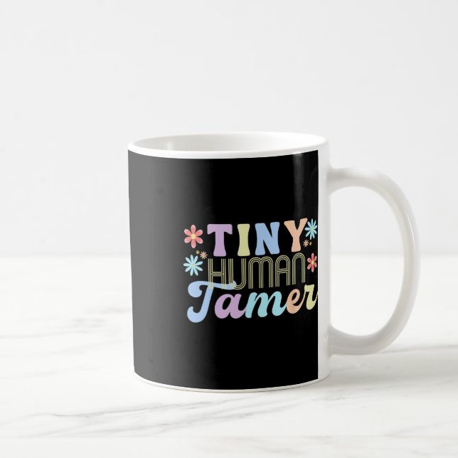 Retro Groovy Tiny Human Tamer School Apparel For T Coffee Mug (Right)