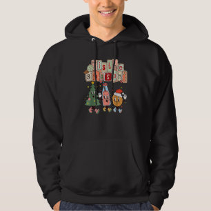 Retro Groovy Tis The Season Cookie & Milk Christma Hoodie