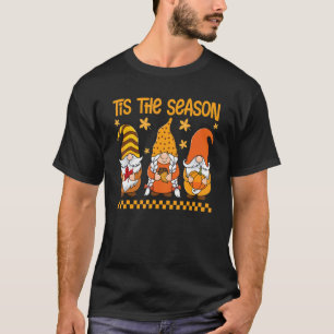 Retro Groovy Tis The Season Fall Gnomes Hippie Tha T-Shirt