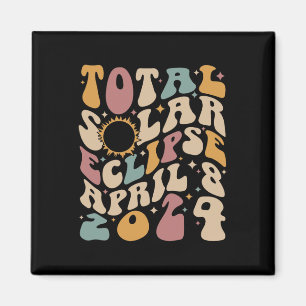 Retro Groovy Total Solar Eclipse April 081 Magnet