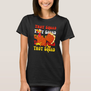 Retro Groovy Turkey Trot Squad Thanksgiving Turkey T-Shirt