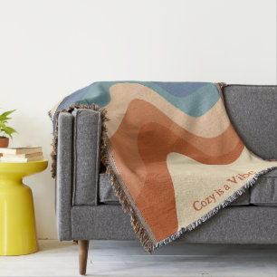 Retro Groovy Wave Pattern Cosy is a Vibe Throw Blanket