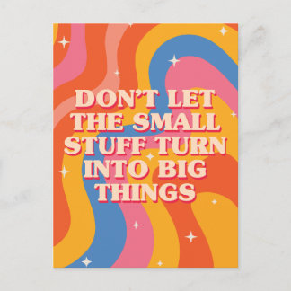 Retro Groovy Waves With Mindfulness Mantra Postcard