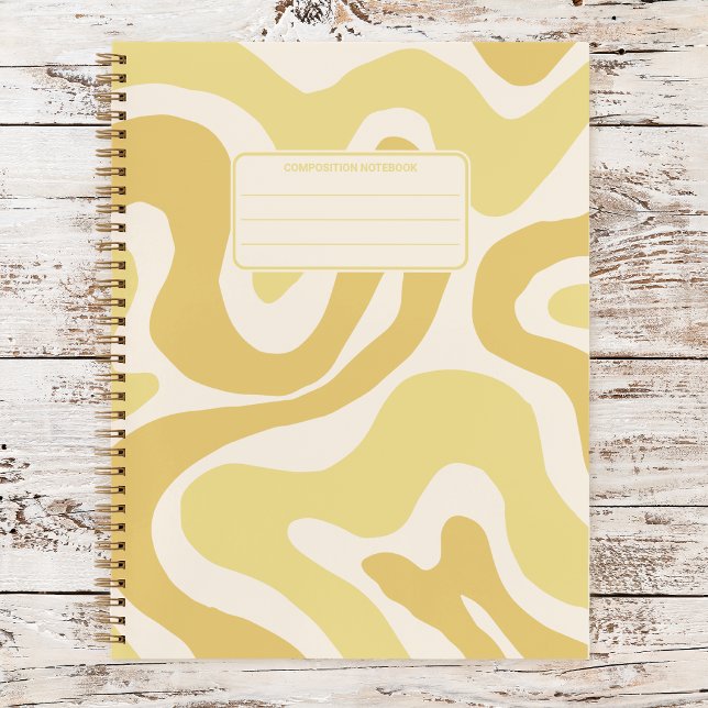 Retro Groovy Wavy Liquid Swirl Pattern Composition Notebook (Creator Uploaded)