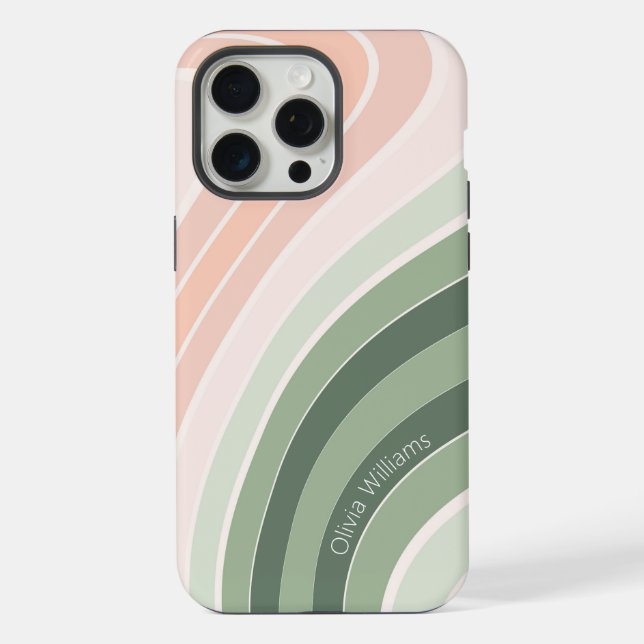 Retro Groovy Wavy Pattern iPhone Case (Back)