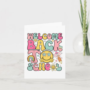 Retro Groovy Welcome Back To School Teacher Apprec Card