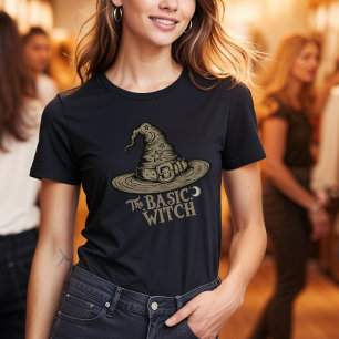 Retro Groovy Witchy Hat Halloween Womens Costume T-Shirt