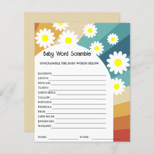 Retro Groovy - Word Scramble Baby Shower Game
