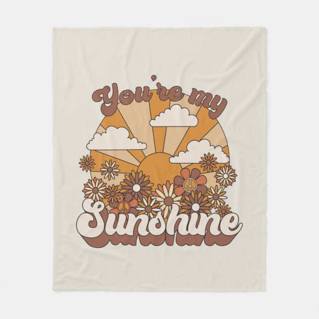 Retro Groovy | You're my Sunshine Fleece Blanket (Front)